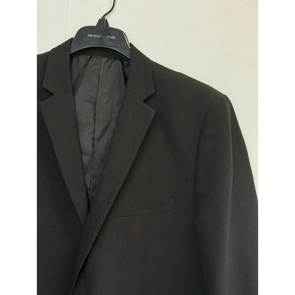 Alain Dupetit Blazer Mens 42R Black Suit Coat Jacket‎ Double Vented 2 Buttons
